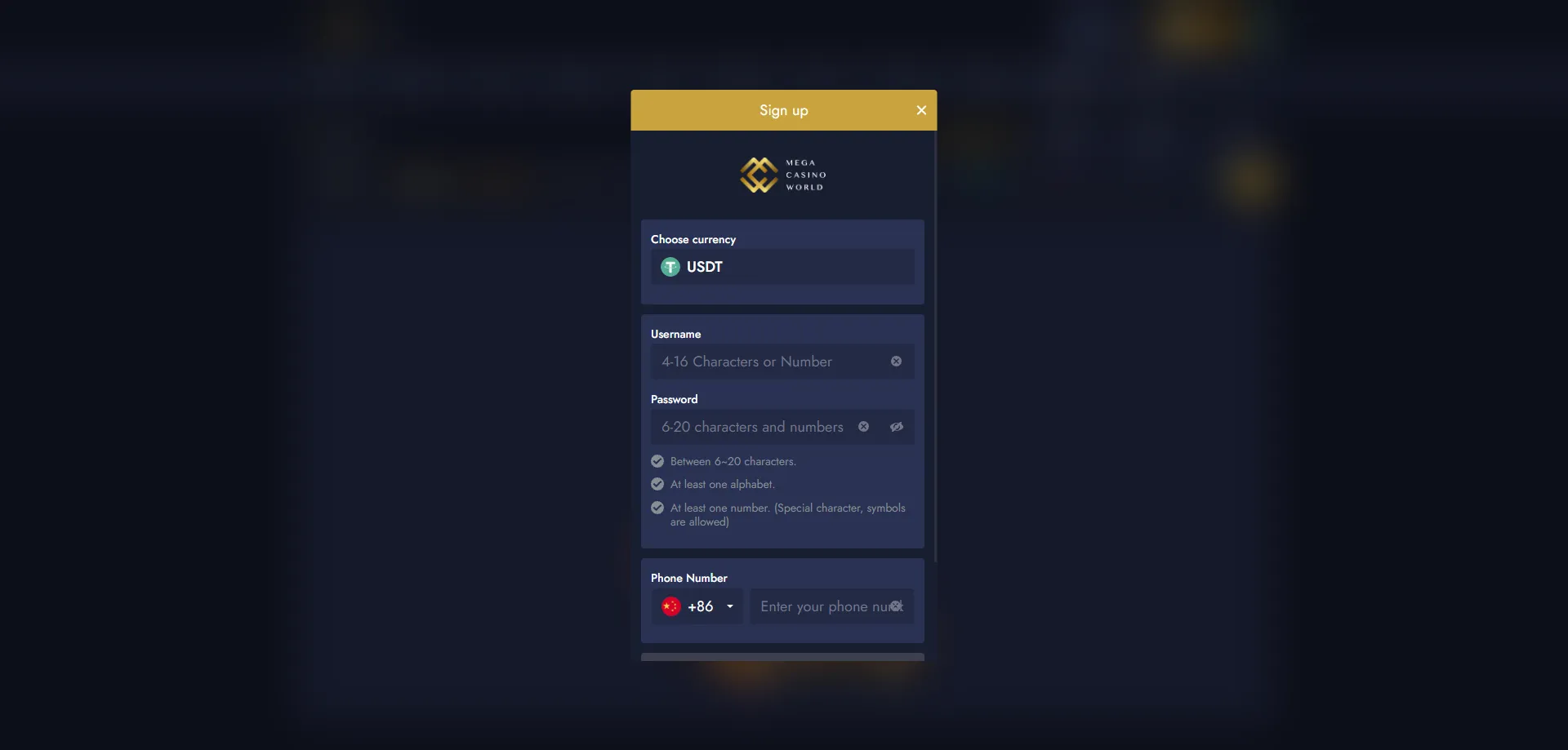 MCW casino Bangladesh registration sign up steps for new players