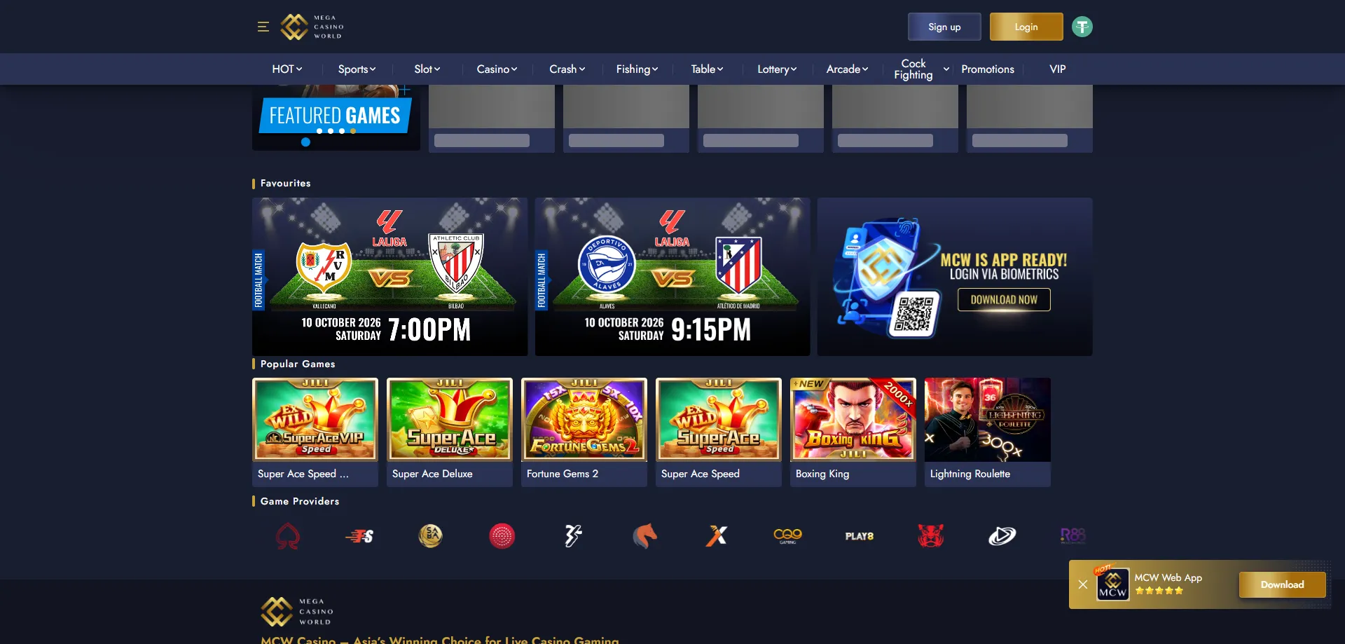 MCW Mega Casino sportsbook sports markets overview 2026
