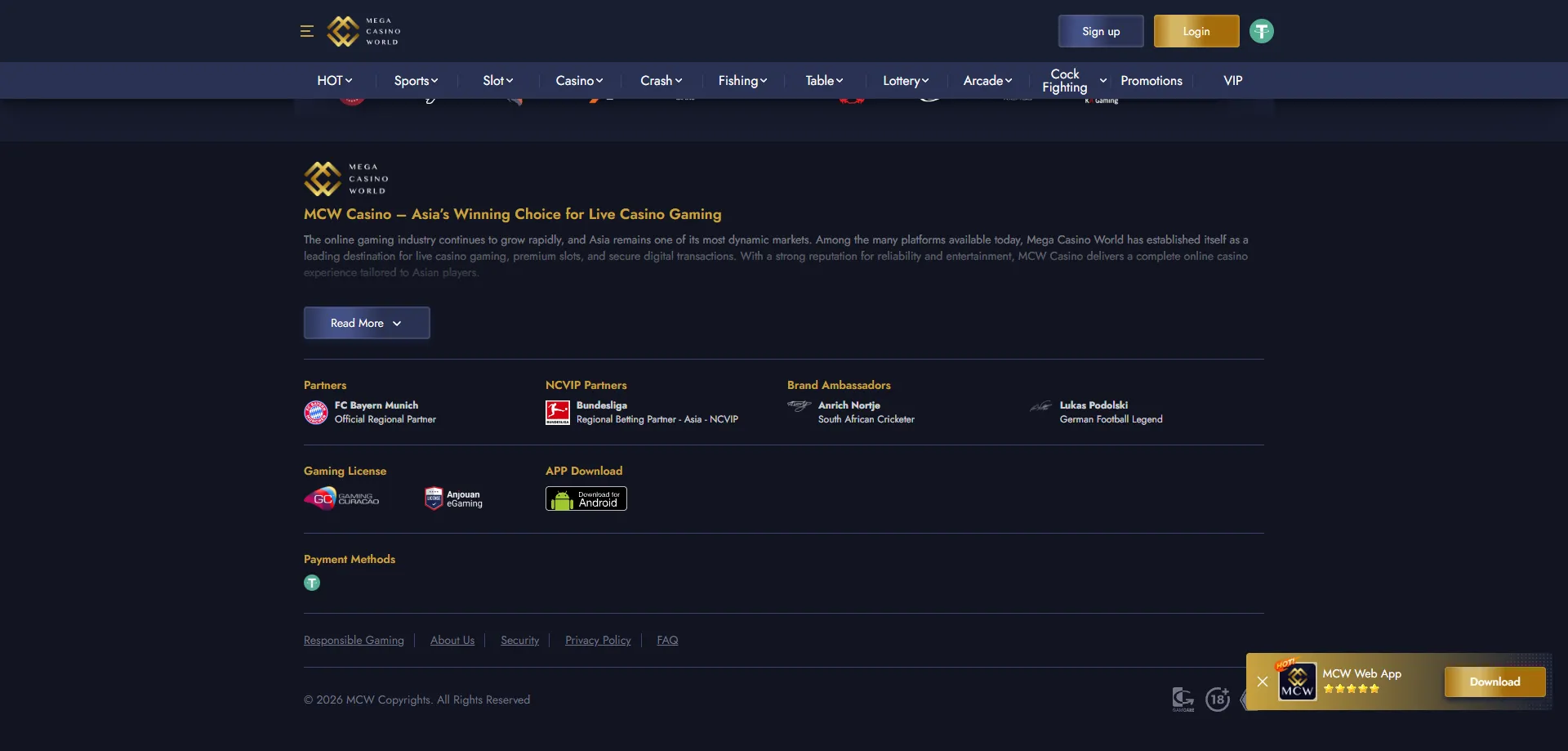 MCW casino Bangladesh bKash Nagad deposit and withdrawal methods